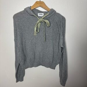 27 Miles Malibu Knit Hooded Sweater Hoodie Grey